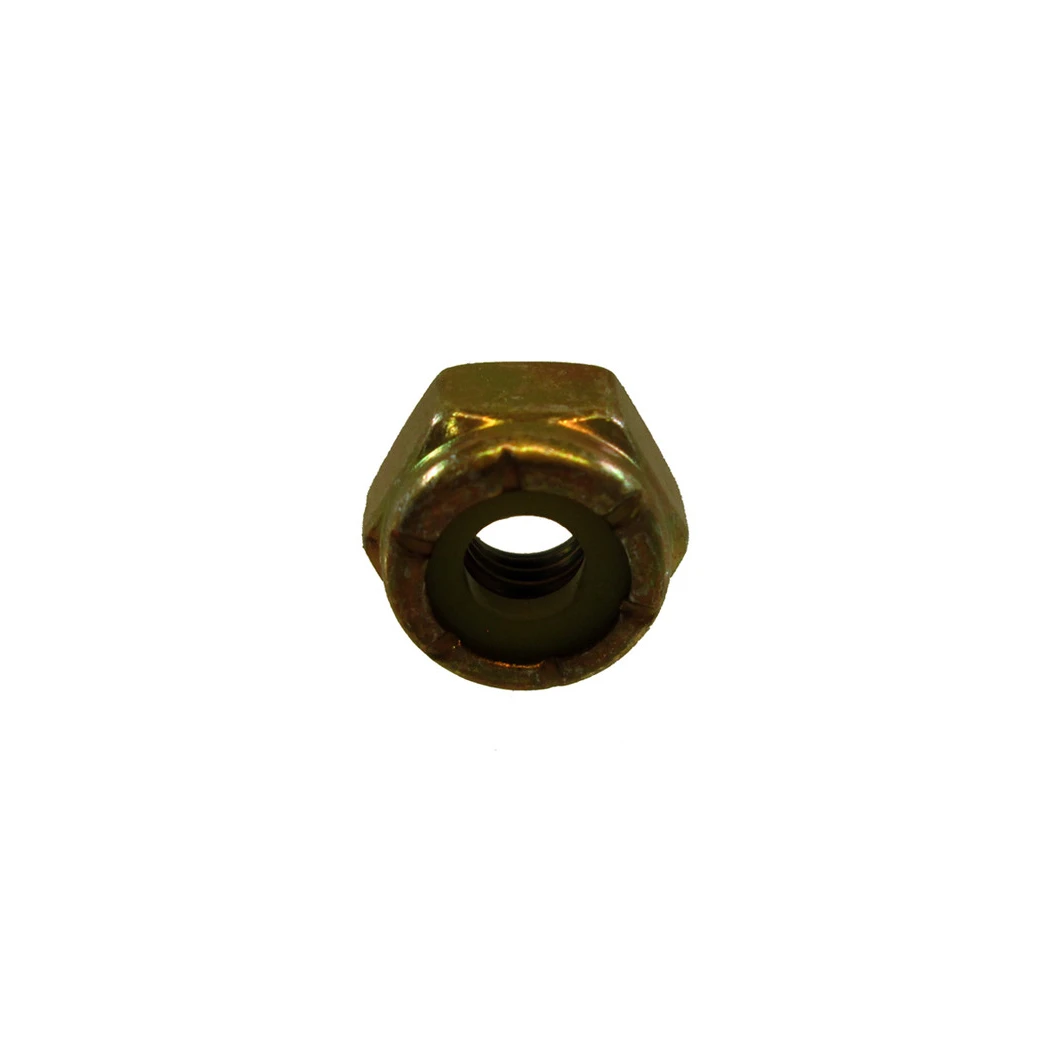 A standard hexagonal nylon-insert locknut (Nyloc nut) view 2
