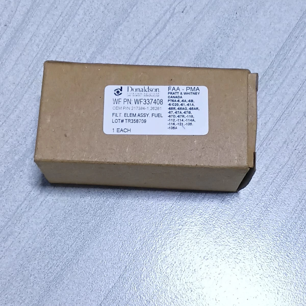Donaldson WF337408 Pratt & Whitney PT6A Fuel Filter Element WF337408