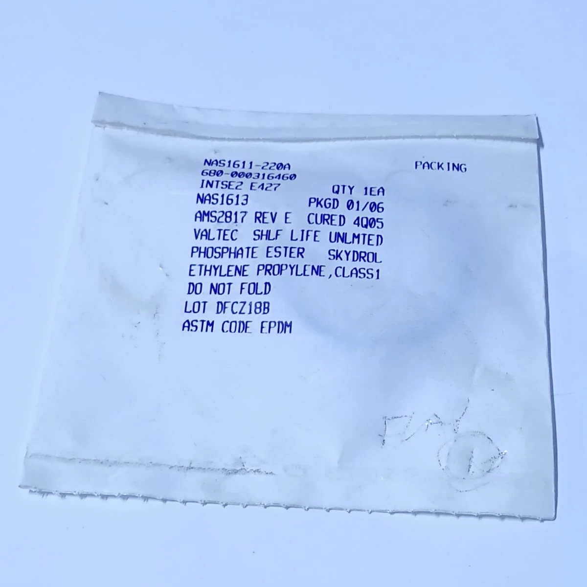 Ethylene Propylene O-Ring Aerospace Grade Seal NAS1611-220A