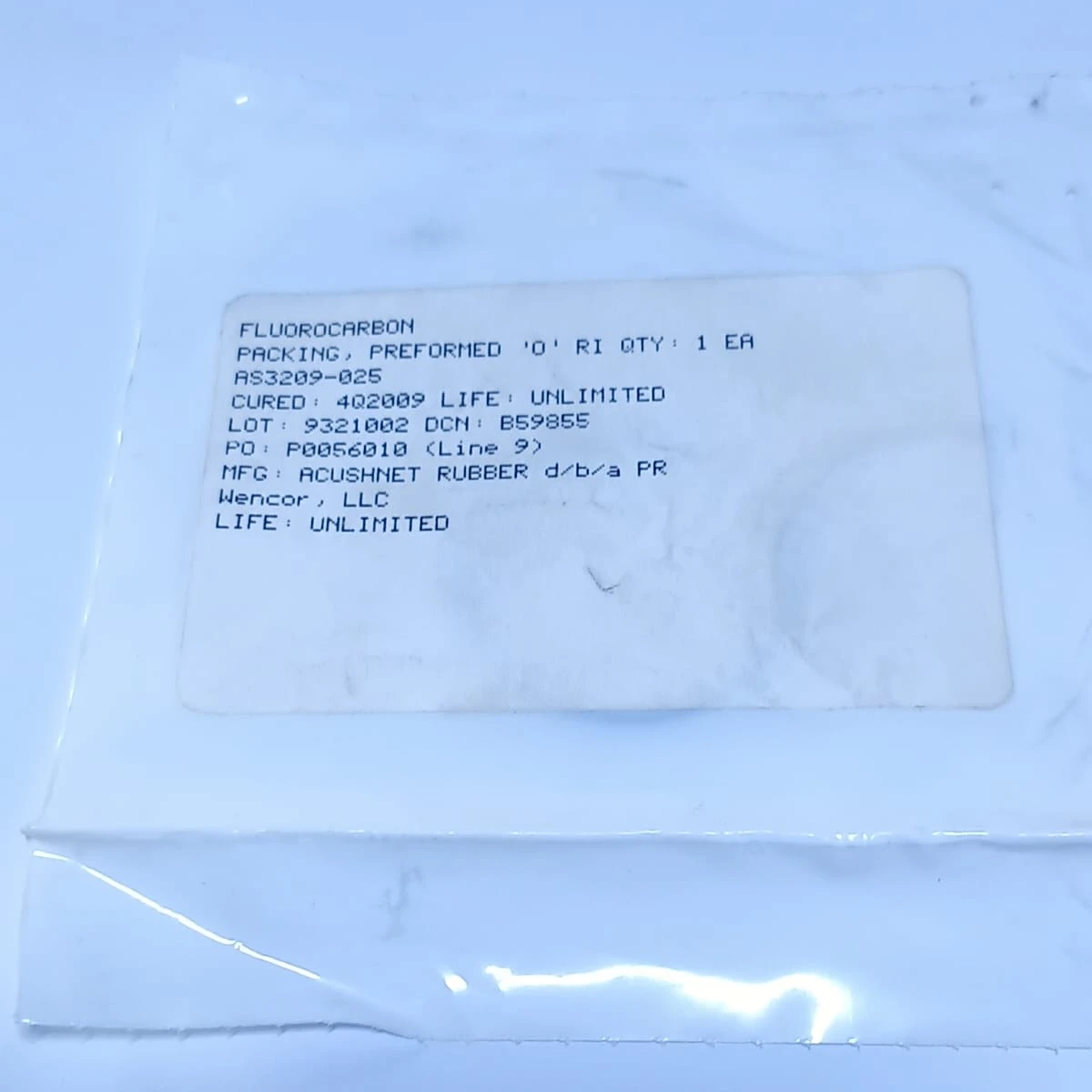 Fluorocarbon Preformed Packing O-Ring Seal AS3209-025