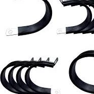 Black Synthetic Rubber Cushioned Loop Clamp