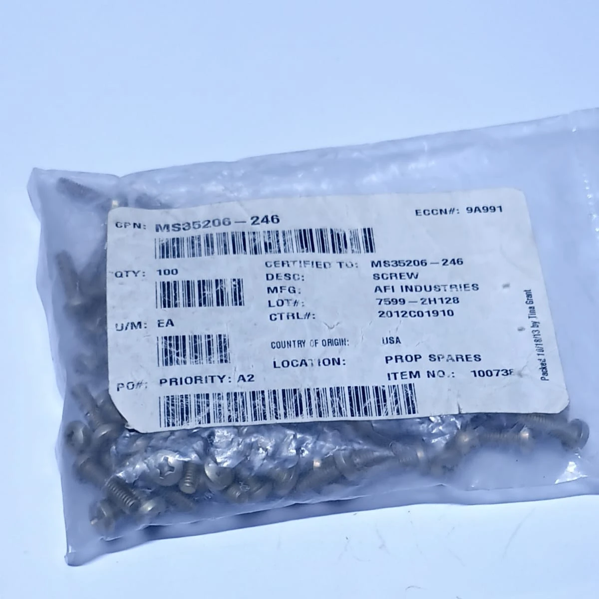 Pan Head Machine Screw MS35206-246