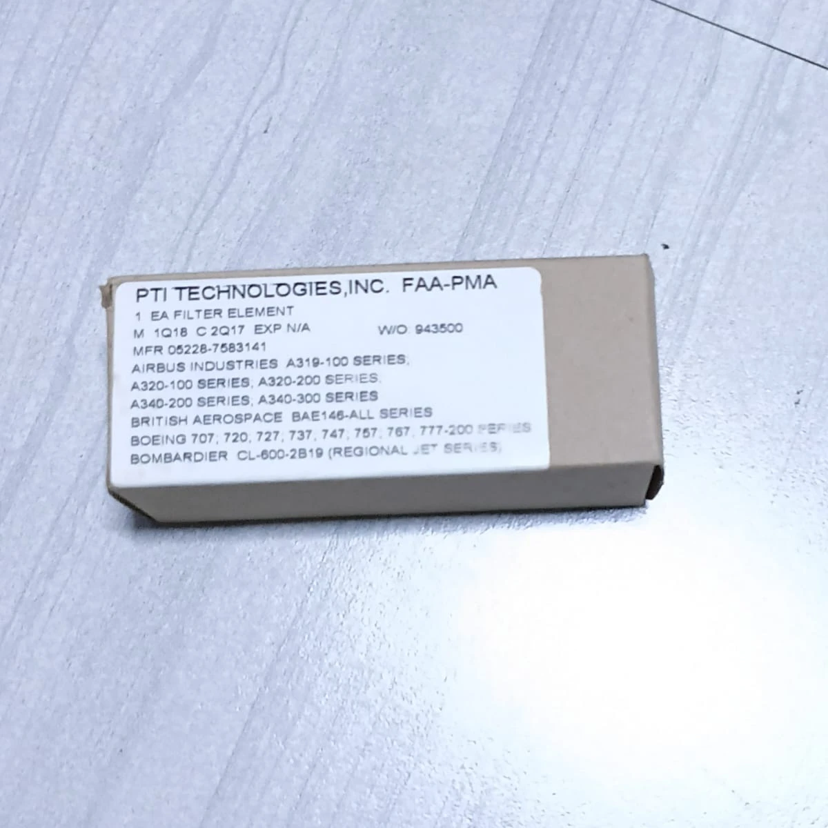 PTI Technologies Fleet-Wide Aircraft Fluid Filter Element 05228-7583141