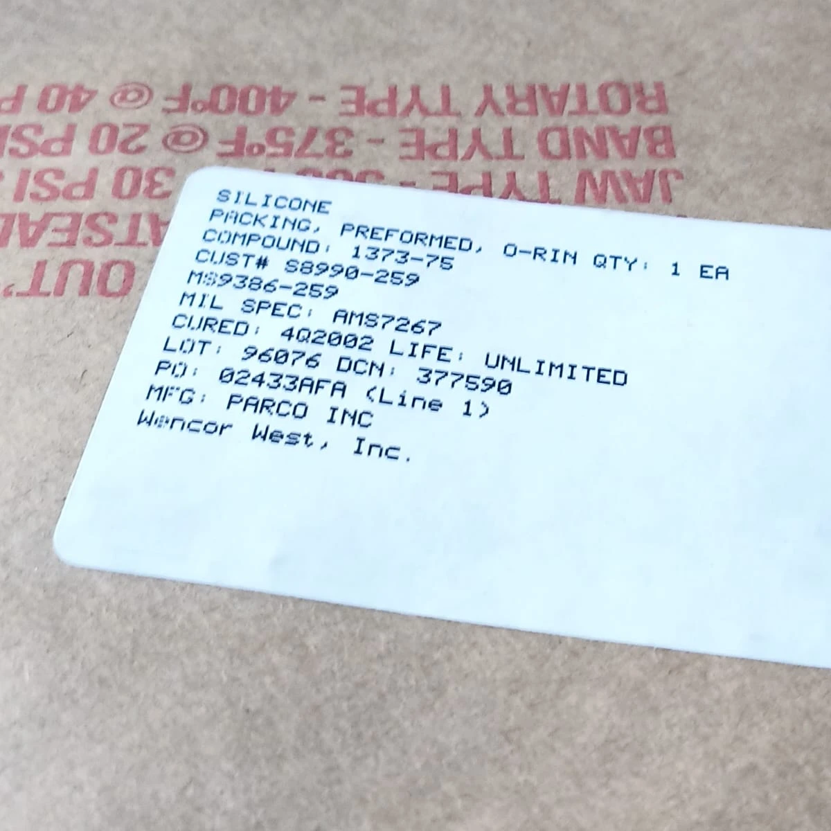  Silicone O-Ring Aerospace Grade Seal MS9386-259