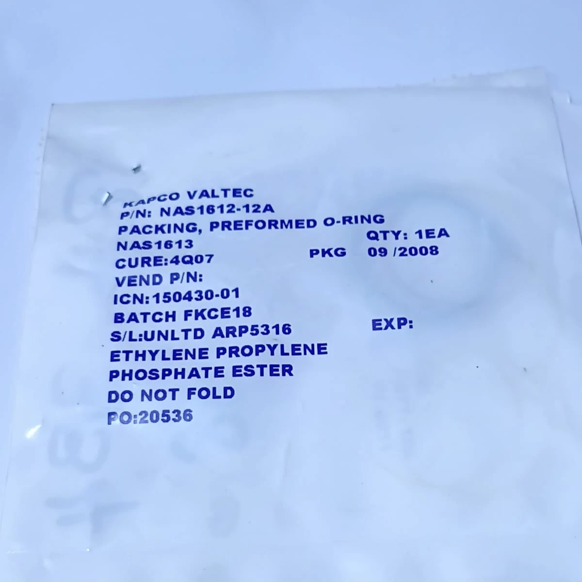Ethylene Propylene O-Ring Aerospace Grade Seal NAS1612-12A
