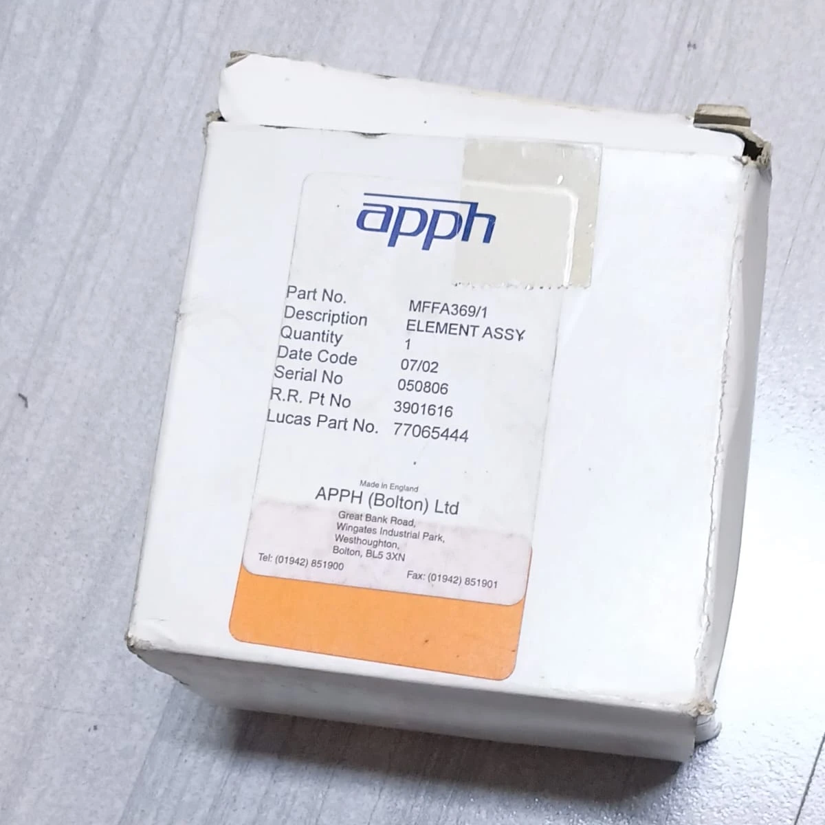 APPH MFFA369/1 Aircraft Hydraulic Filter Element Assembly MFFA369/1