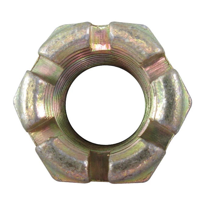 Steel Nut, Plain, Castellated, Hexagon - 5/Pack