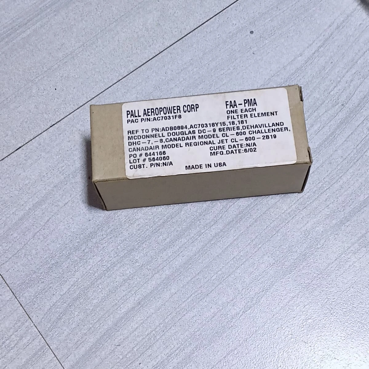 Pall Aeropower AC7031F8 Aircraft Filter Element AC7031F8