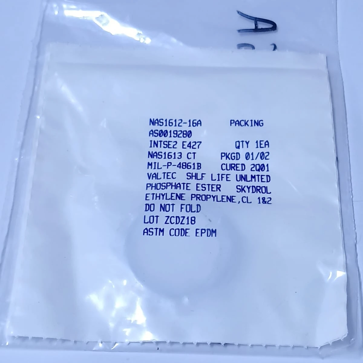 Ethylene Propylene O-Ring Aerospace Grade Seal NAS1612-16A