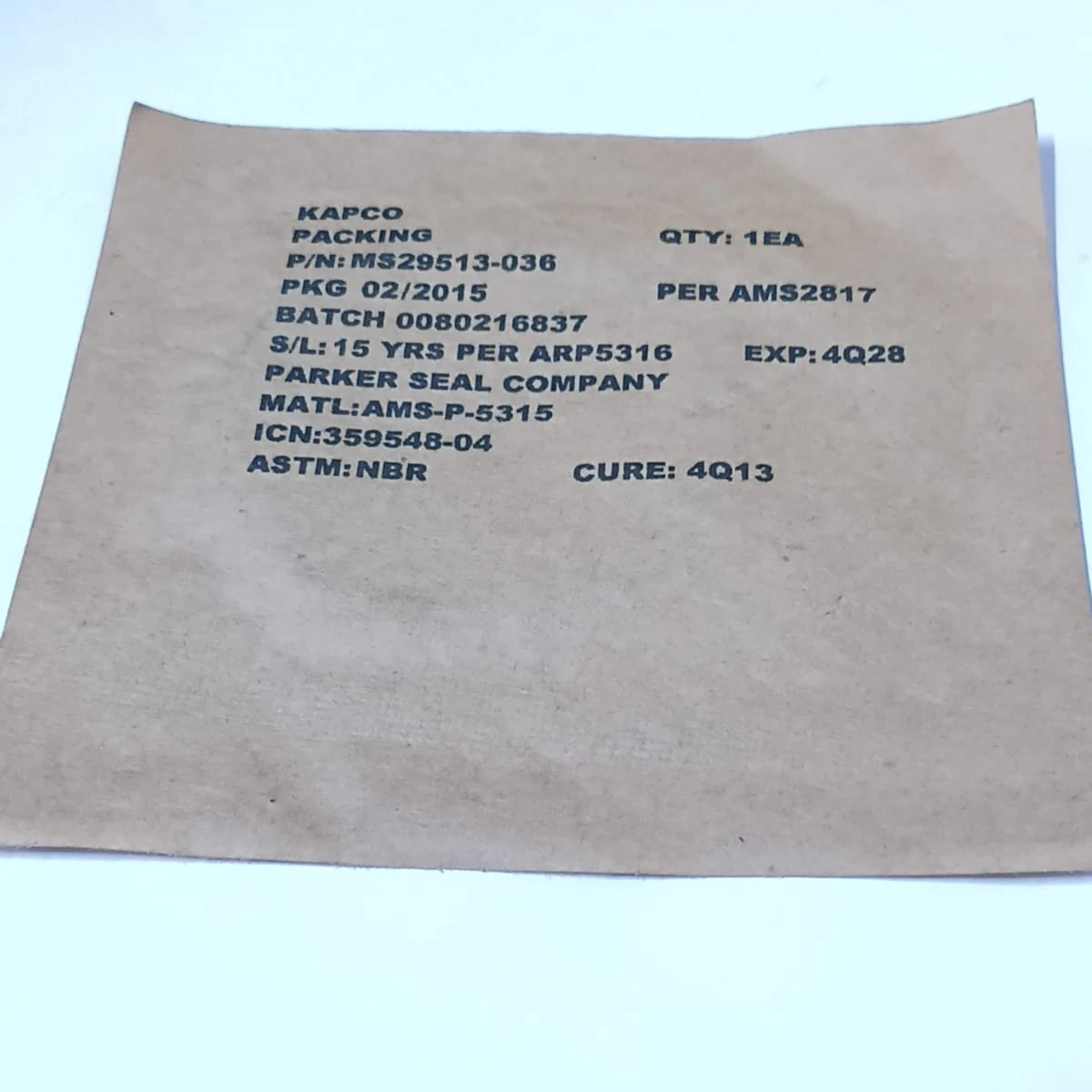 Hydrocarbon Fuel Resistant O-Ring Packing MS29513-036