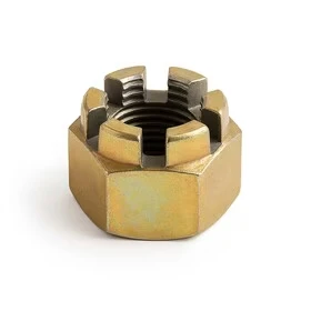 Self-Locking Slotted Castellated Nut, Right Hand, Nylon, Hexagonal Nut view 2