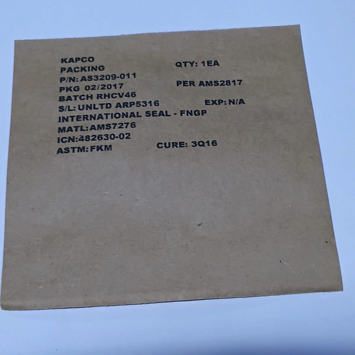Fluorocarbon O-Ring Aerospace Grade Seal (AS3209-011)