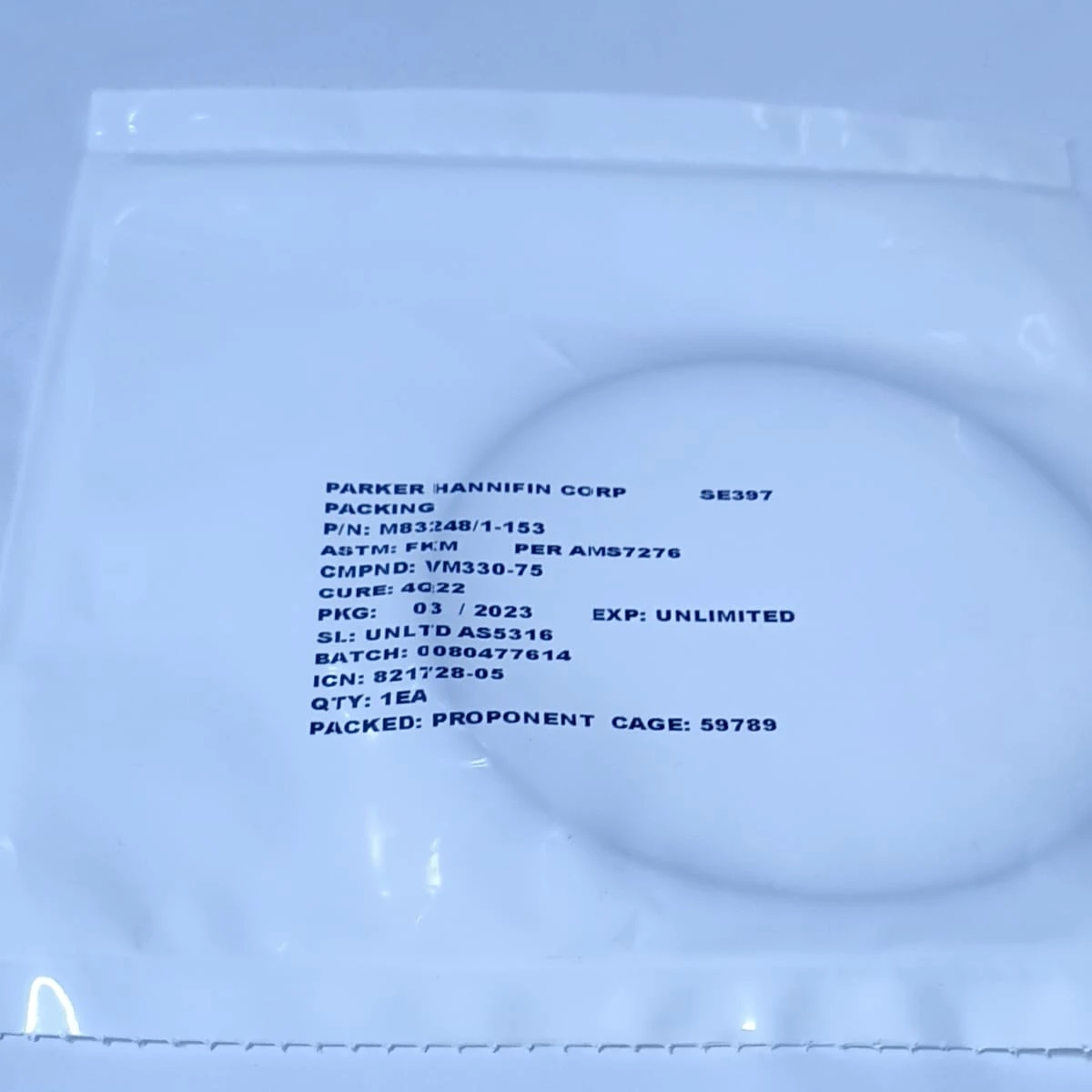  Fluorocarbon Packing O-Ring Seal M83248/1-153