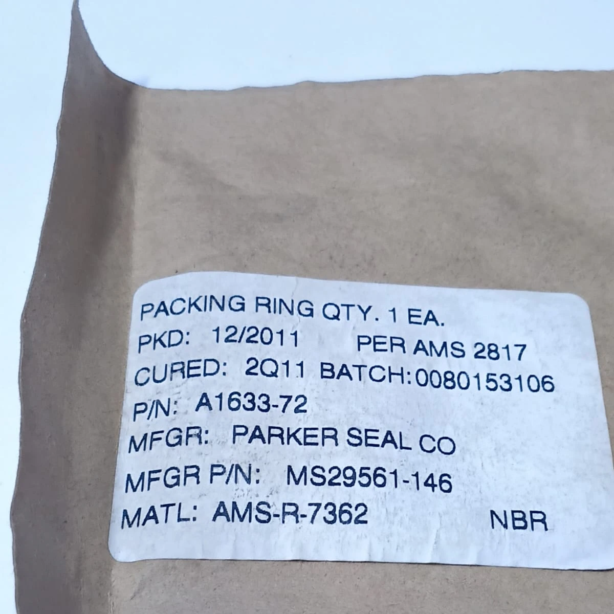 Nitrile Buna-N O-Ring Aerospace Grade Seal MS29561-146