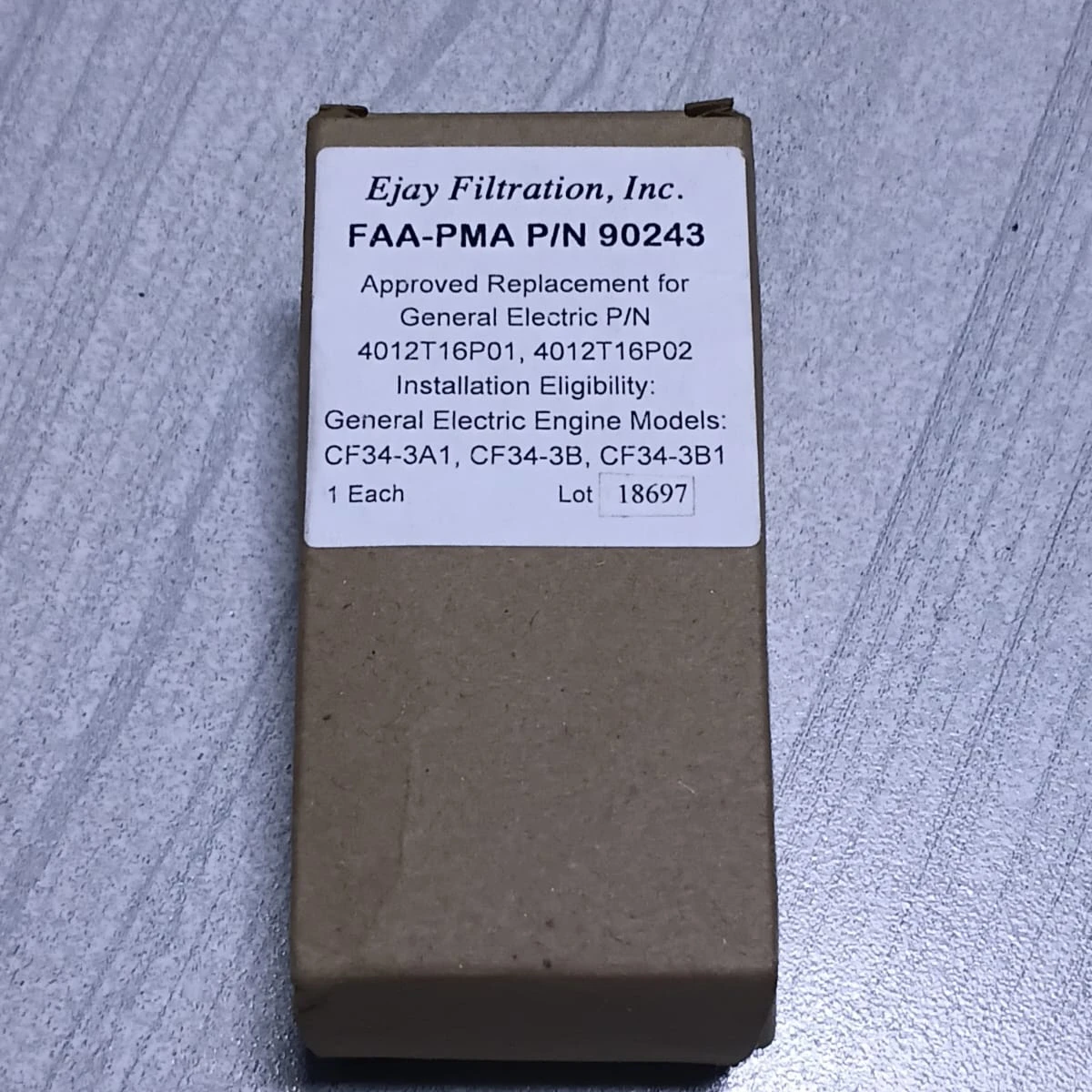 Ejay Filtration 1 EA Turbofan Engine Oil Filter Element 90243 