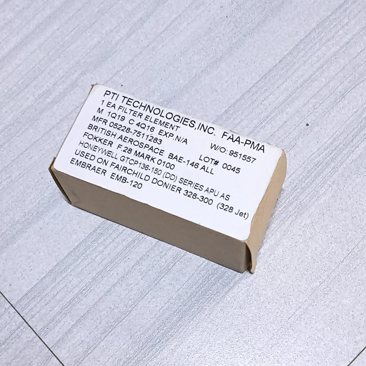 PTI Technologies 1 EA Filter Element 05228-7511283