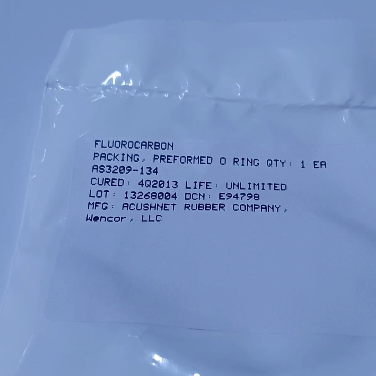 Fluorocarbon O-Ring Aerospace Grade Seal AS3209-134 